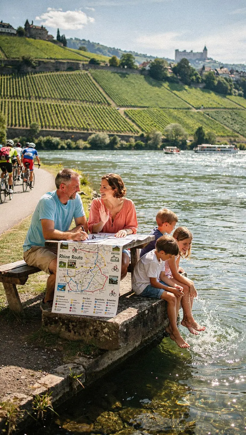 Ein historisches Dorf mit charmanten Fachwerkhäusern entlang einer kurvenreichen Straße.